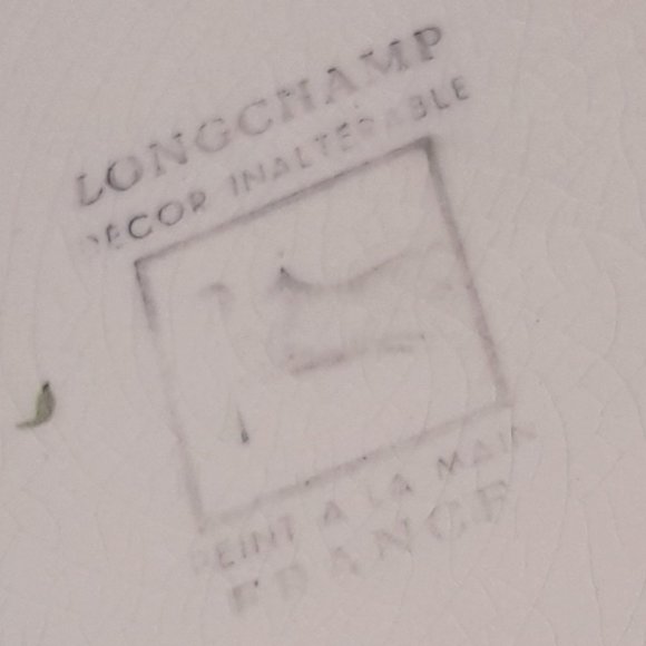 Longchamp plate Made in France Dragonfly Hand Painted Blue Flowers Rare - Picture 3 of 10